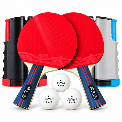 Table Tennis Racket & Net Set – 3-Star & 6-Star