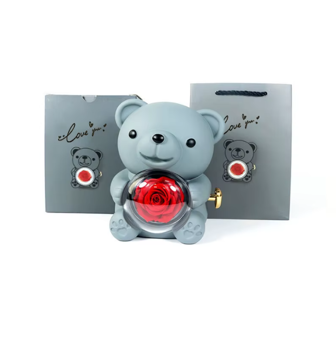 Eternal Rose & Rotating Bear Gift Box