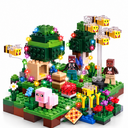 Minecraft Building Block Sets – Creeper Base, Lava Fortress & Forest Adventure