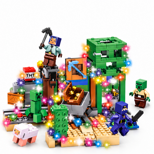 Minecraft Building Block Sets – Creeper Base, Lava Fortress & Forest Adventure