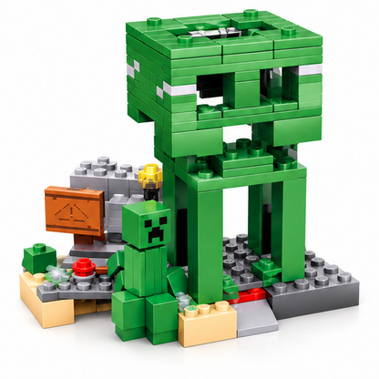 Minecraft Building Block Sets – Creeper Base, Lava Fortress & Forest Adventure